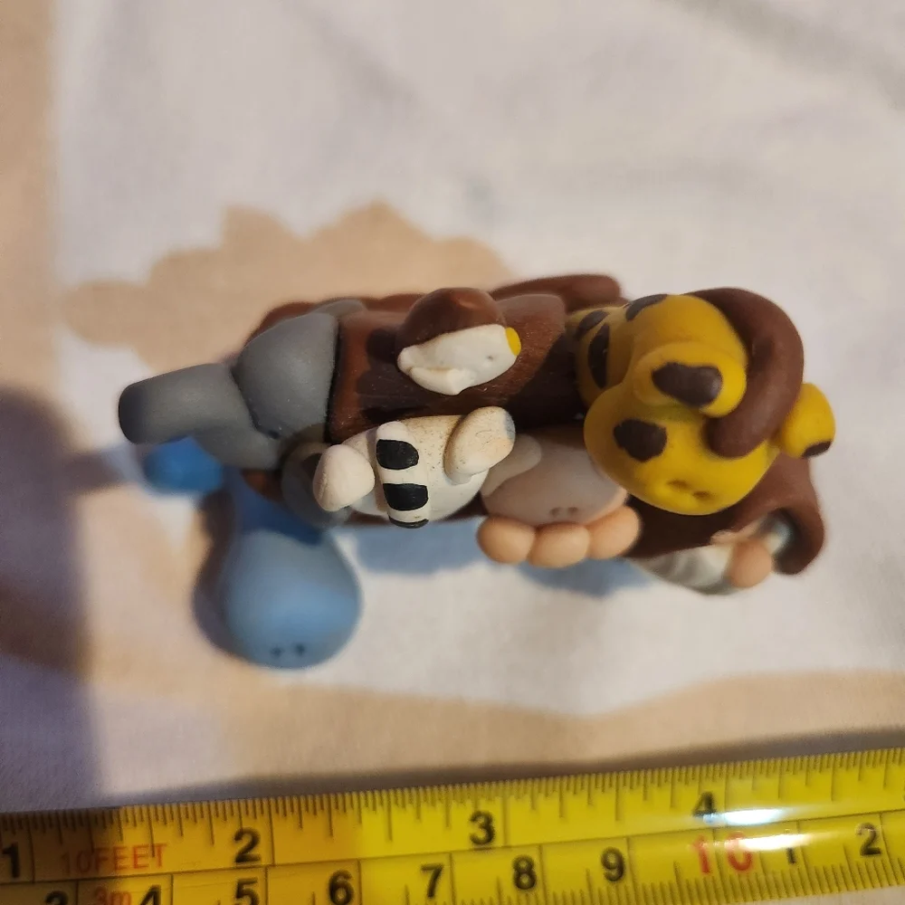 Handmade Noah’s Ark Clay Figurine | Folk Art Animals